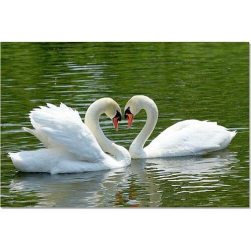 3D Diamond Embroidery Two Swans Crafts Direct Selling Cotton New Needlework Diy Diamond Painting Kit 3d Full Embroidery