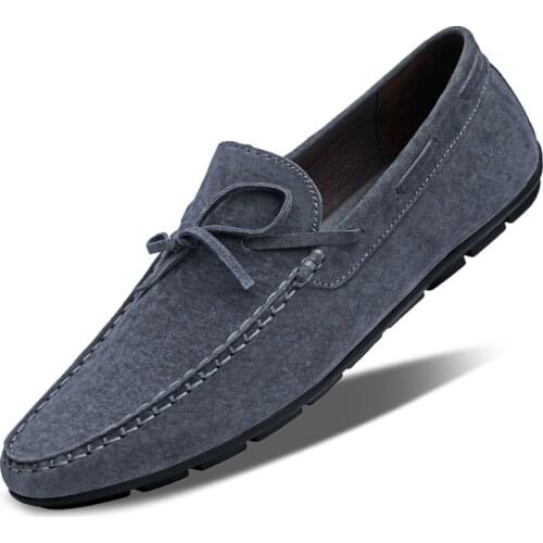 The First Layer of Pigskin Beanie Shoes Casual Leather Shoes Microfiber Leather Hand-sewn Soft Comfortable Skin-friendly