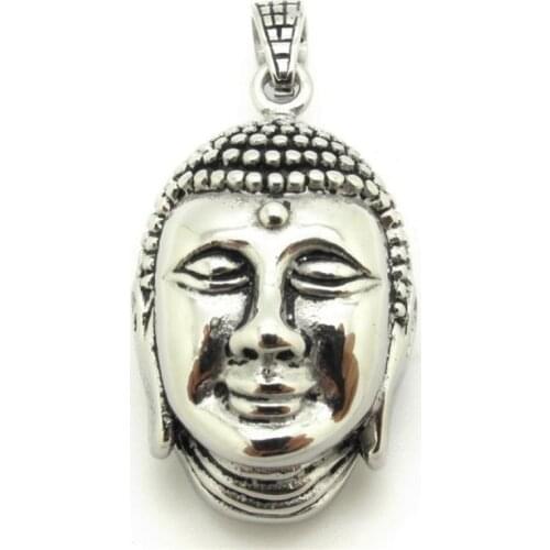 Whole Price Men Stainless Steel Silver color Holy Thailand Budda Pendant Fashion Jewelry Free Shipping