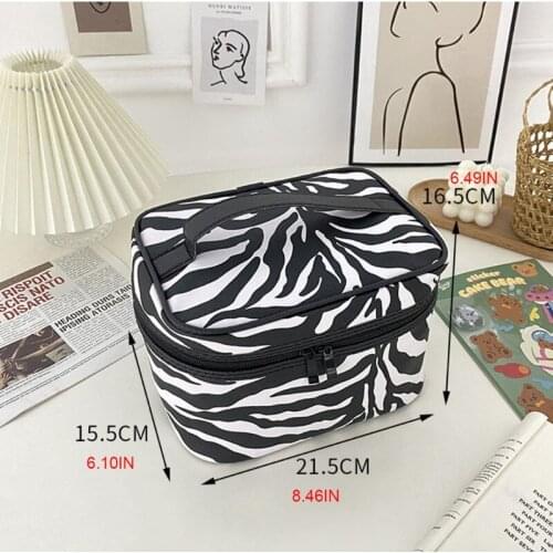 CPDD Portable Travel Cosmetic Bag with Makeup Brush Holder Toiletry Storage Organizer