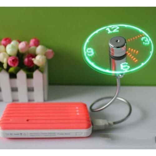 Mini USB Fan portable gadgets Flexible Gooseneck LED Clock Cool For laptop PC Notebook real Time Display durable Adjustable