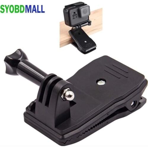 360 Degree Rotary Hat Belt Backpack Clip Clamp Mount for Gopro Hero 4 Session/4/3+/ Hero 3/ 2 Skiing Action Camera Holder Stand