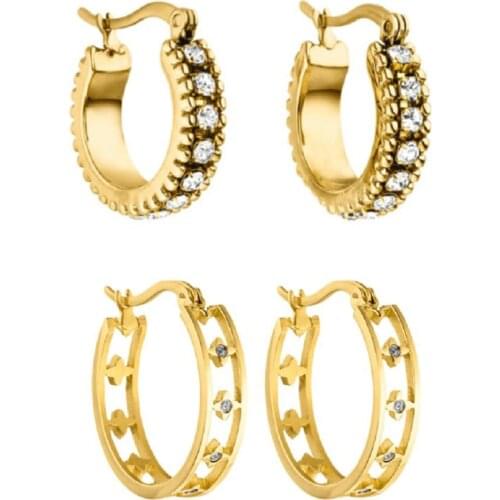 Presell Need wait 25 days Luxury Stainless Steel Pohaku Maluhia Earrings Crystal Drop Earrings as Christmas Gift