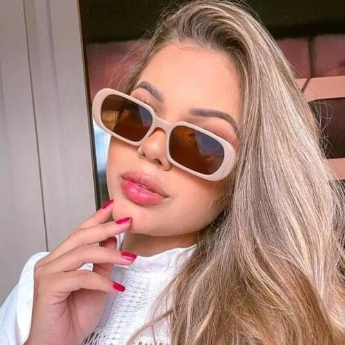 Cute Sexy Pink Rectangle Sunglasses Women Designer Inspired Retro Small Rectangle Sun Glasses Mens Candy Color Eyewear Lunette