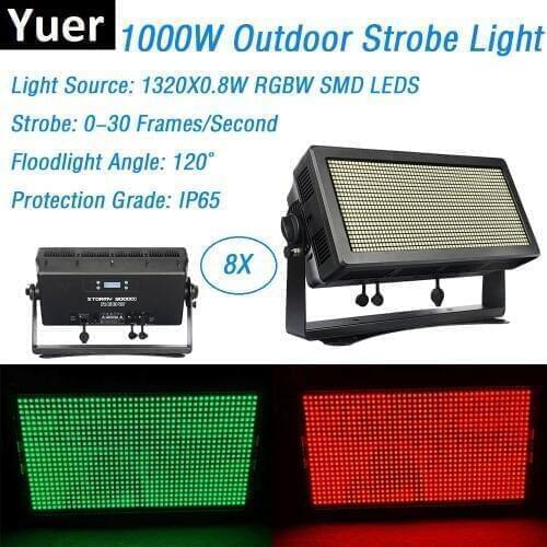 1000W Super Bright Outdoor LED Strobe Lights DMX512 Control Strobe Flash Lights RGBW Colors Dj Disco Party Stage Effect Lighting