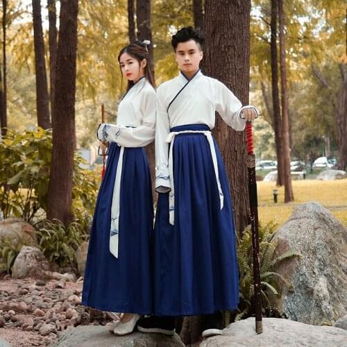 Hanfu Women/Men Traditional Chinese Hanfu National Chinese Folk Dance Costume Clothing Dress Retro improvement Outfits PY160