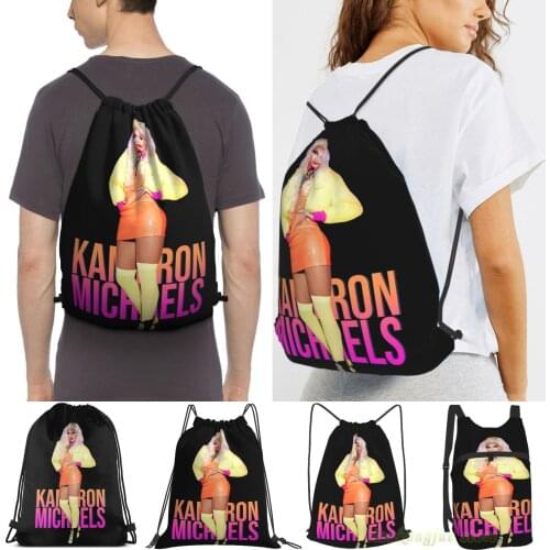 Unisex Drawstring Bags Kameron Michaels Women Drawstring Backpacks Men Outdoor Travel Backpacks Training Fitness Bag