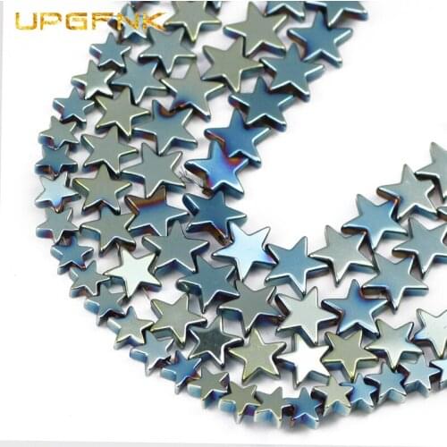 UPGFNK Natural Stone Green Star Hematite Beads 4/6/8/10mm Plating Spacer Loose Beads For Jewelry Making Diy Bracele Accessories
