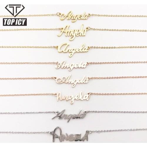 Top Icy Name Plate Pendant Custom Name Neckalce Children Jewelry Personalized Letter Necklaces