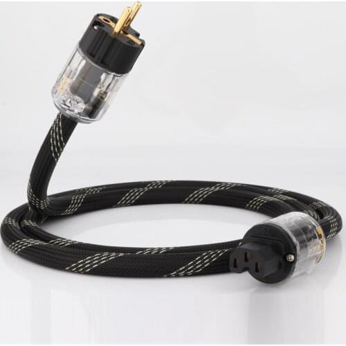 High Quality D504 EU Audio Power Cable AC Power Cord with Gold Plated Power Plug US AC mains cord Hifi power Iine for amplifier