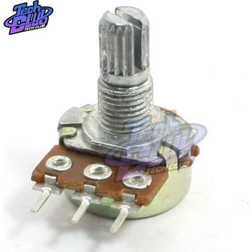 WH148 B1K B2K B5K B10K B20K B50K B100K B500K 3Pin Linear Taper Rotary Potentiometer 15mm Shaft With Nuts And Washers for Arduino