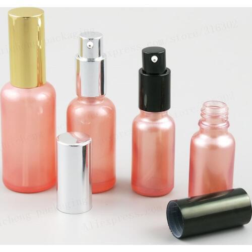 10ml 30ml 50ml 100ml Paint Pink Cream Shampoo Bottle With Aluminium Pump Cosmetic Containers 200pcs