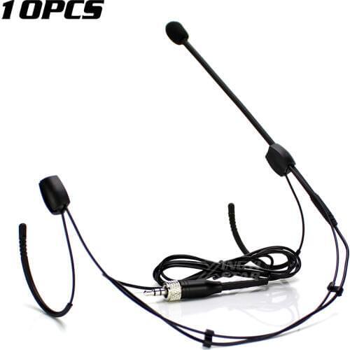 10Pcs 3.5mm Jack Stereo Screw Lock Earset Headworn Headset Microphone System For Wireless Beltpack Transmitter SK100 SK300 SK500