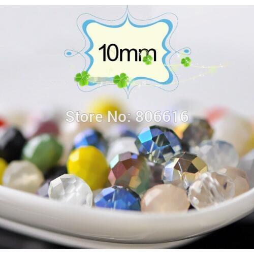 10*8MM 150Pcs Mixed Colors Glass Roundle Crystal Beads Jewelry Loose Beads