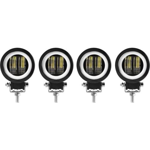 2PCS Auxiliary Light Motorcycle LED Fog Driving Running Lights Angel Eye Spot Lighting Off-Road Vehicle Work Light