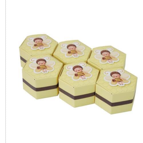 50pcs Sweet Bee Candy Box Baby Shower Decor Favor Box Birthday Party chocolate boxes