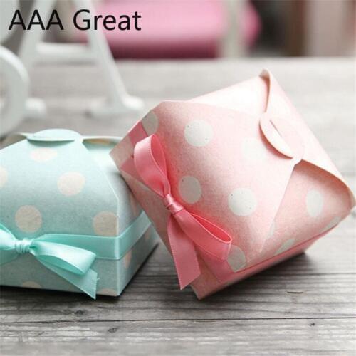 50Pcs/Lot Gift Handmade Packaging Box Paper Box Boutique Jewelry Candy Package Boxes Dots Christmas Decorations Chocolate Baking