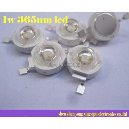 Free shipping 10pcs 1W Ultra Violet UV Power LED 365nm Emitter