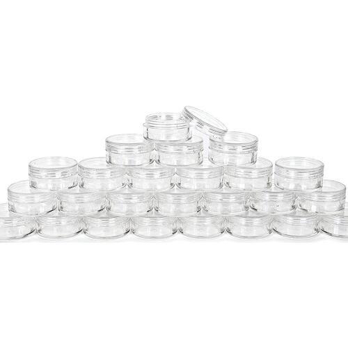 Free Shipping 100pcs/lot 10G/10ML Round Clear Jars with Screw Cap Lids for Small Jewelry, Holding/Mixing Paints, Art Accessories