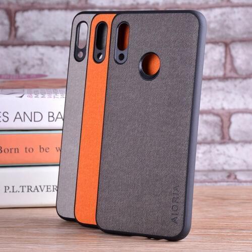 Case for Huawei Honor 10 Lite coque Luxury textile Leather skin soft TPU hard PC cover for huawei honor 10 lite case funda capa