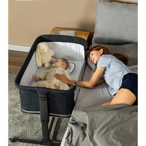 Crib Splicing Large Bed Removable Game Beds Infant Multi-Function Portable Folding Play Yard Baby Bedside Bed Cradle Baby Crib