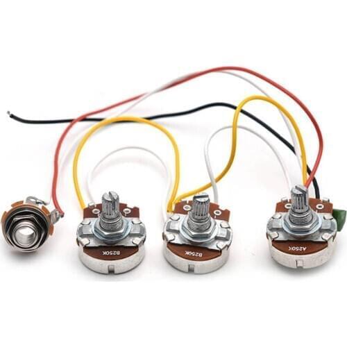 Jazz Bass Circuit Wiring Kit Tone Volume A250K B250K Potentiometers+Socket