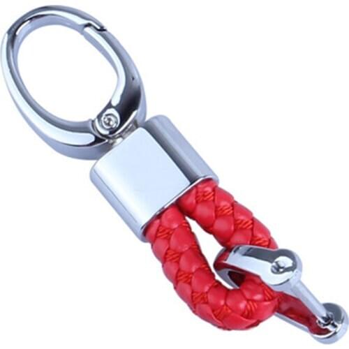 European and American personality new simple leather rope keychain Mens and womens universal keychain New gifts Accessories