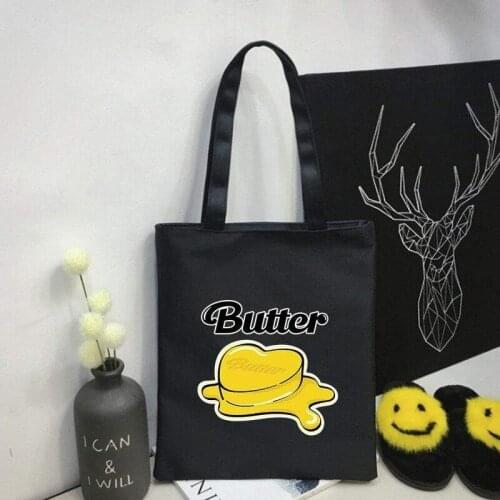 Butter New Ablum Kpop Women Bags Large Capacity Harajuku Korean Shopping Bag Canvas Bag Funny Womens Shoulder Bags Kawaii Girls