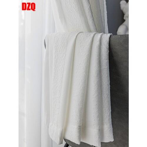 Customized White Curtain Sheer Tulle Window Curtains for Living Room Bedroom Modern Simple Tulle Curtain for Window Drapes