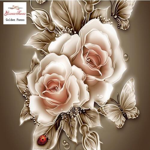 Rhinestone painting crystal Home Decor DIY Diamond painting Rose &butterfly 3D cross stitch pattern diamond embroidery 12
