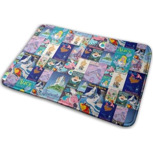 Fantasyland Theme Park Vintage Ride Attraction Posters Mat Rug Carpet Anti-Slip Bedroom Entrance Door Mat Theme Park
