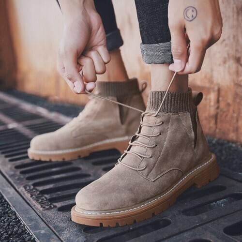 Sneakers boots man mens leather top boty dress chelsea casual high for mens summer stylish cowboy riding genuine footwear boot