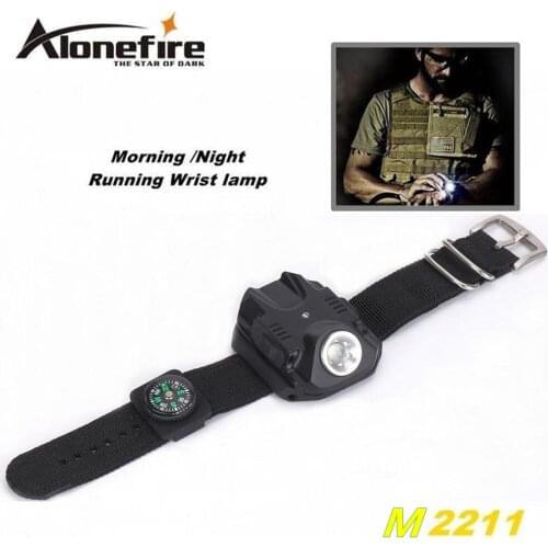 M2211 Watch Rechargeable Portable Flashlight CREE R2 LED Wrist Watch Flashlight Torch Light USB Charging Wrist Tactical Torch