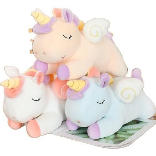 20-100cm Mythical Unicorn Plush Toys Soft Stuffed Cartoon Animal Horse Baby Pillows Pegasus Dolls Gifts for Children Kids