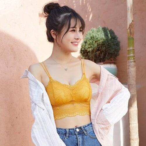 Sweet Lace Trim Camisole Fashion Wild Solid Color Sling Tube Tops Bralette Soft Comfy Stretchy Underwear Womens Sexy Lingerie