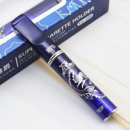 1set Printing Dragon Fashion Cycle Filter Smoke Pipes Cleanable Reusable Cigarette Holder Tobacco Smoking Pipe Mouthpiece