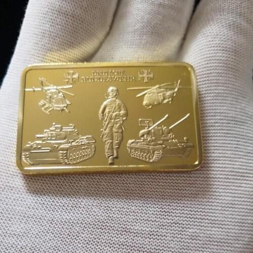 Germany World War II Deutsche Bundeswehr Dead Soldier Cruelty of War Gold Bullion Bar Military Commemorative Coins Souvenir