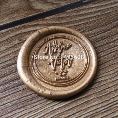 Custom Wedding wax seal stamp with name and date