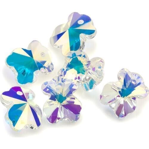 28PCs Glass AB Rainbow Color Aurora Borealis Charms Pendants For Jewelry Making Star Fish 14mm Crystal Glass Charm Pendants