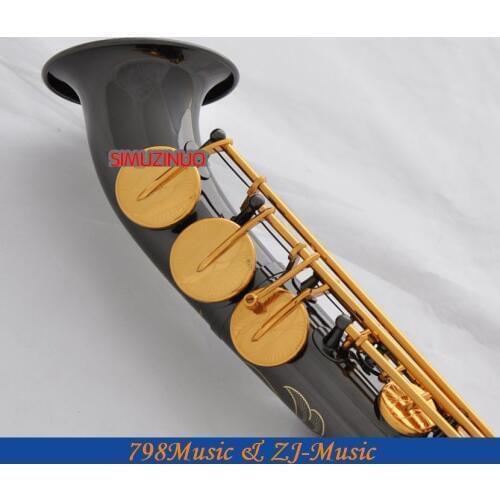 Professional Black Nickel Soprano Saxello saxophone High F# G Curved bell sax