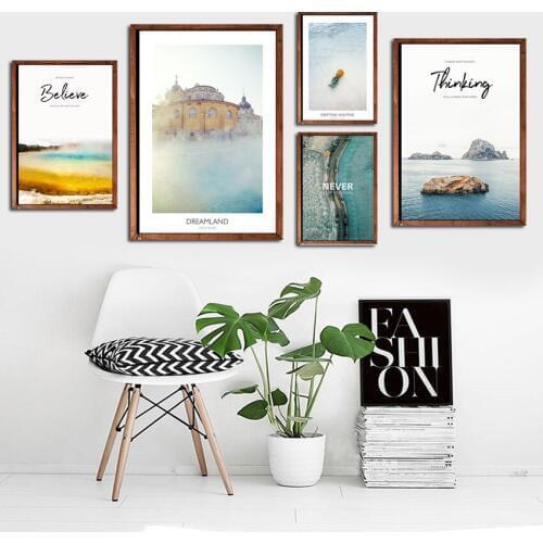 Svity Nordic Posters And Prints Wall Art Island Highway Canvas Painting Picture For Living Office Room Unframed FA714