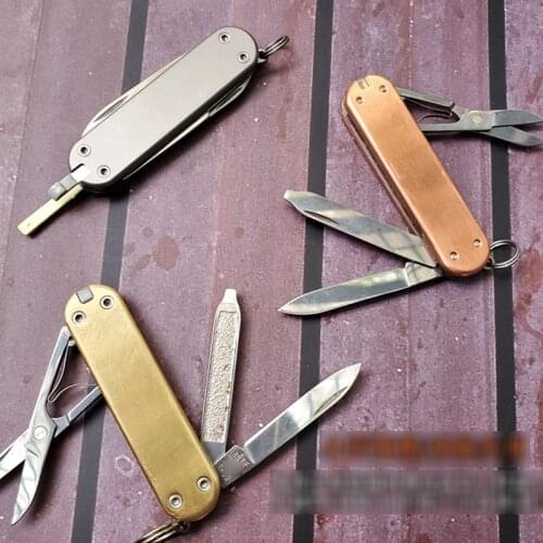 EDC Titanium Alloy Folding Knife Hollow Paper Cutting Art Blade Cutting Knife Unpacking Camping Pocket Survival Outdoor