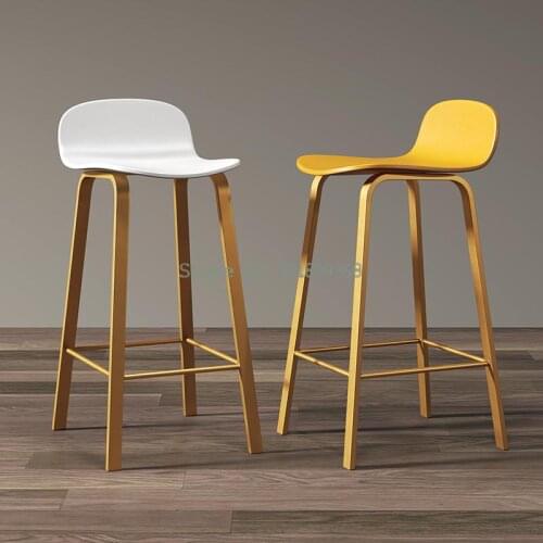 Modern Luxury Bar Chair Bar Chair Nordic Metal Modern Simple Family Restaurant High Chair Bar Stool