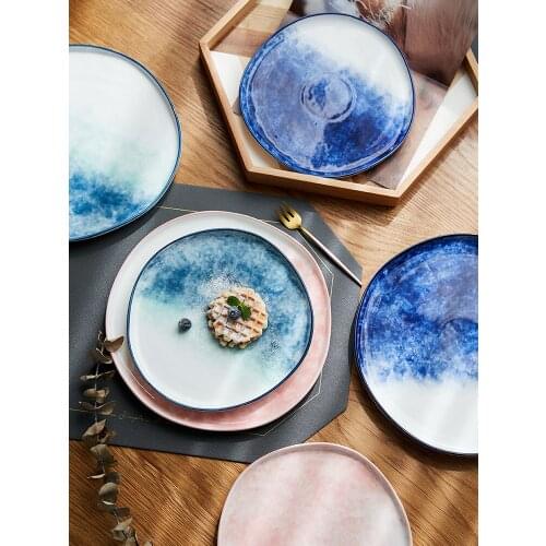 Pasta plate Western food plate Steak plate ins wind gradient ceramic dish dessert breakfast plate