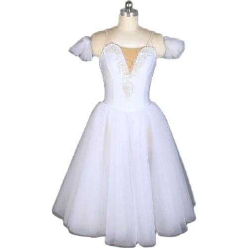 All For Dance 2019 New White Spandex Boidce With Wing Angel Ballet Dance Long Dress For Girls/Women Stage Performance Dance Wear