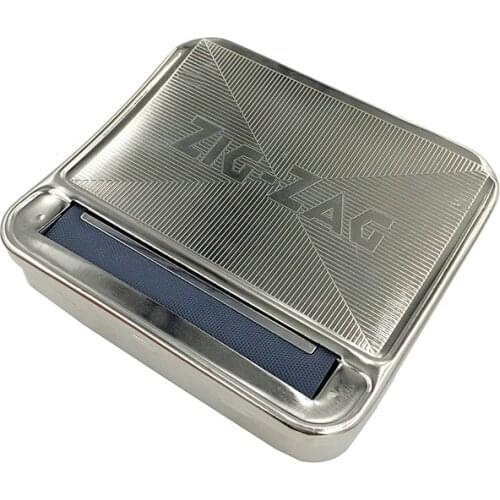 1 Pcs 70 MM Silver Metal Automatic Cigarette Smoking Tobacco Roller Rolling Machine Box Case Drop Shipping