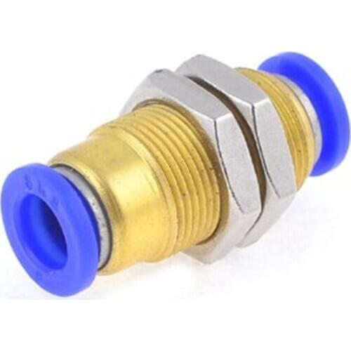 1 Pc 8mm to 8mm Push Fit Tube Bulkhead Connector Pneumatic Air Fittings