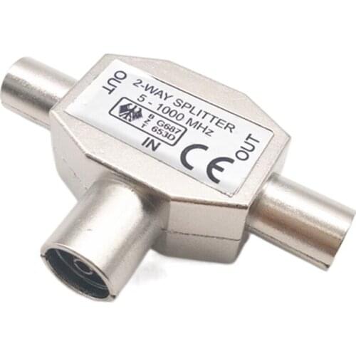 1pc TV9.5 1 Male 2 Female TV Antenna Plug Tee Conversion Cable Joint Adapter for 9.5 Interface Video Equipment Connector