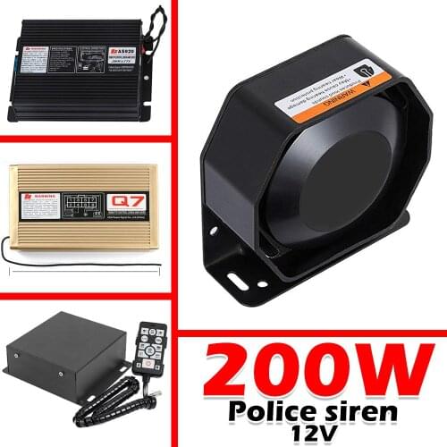 12V 200W Multiple Sound Loud Car Police Siren Horn With Microphone Speaker System Ambulance Emergency Electronic Horn