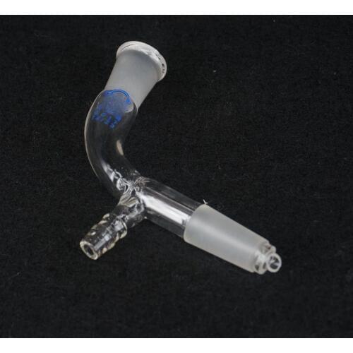 14/23 Joint Glass Vacuum Receiver Adapter Laboratory Lab Science 105 Degree Bend